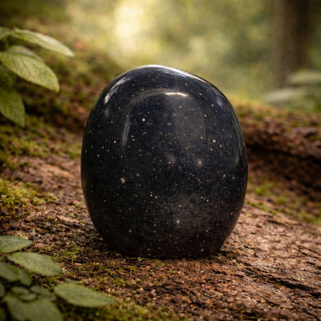 Galet poli en Lépidolite bleue (Apaisement, Sérénité, Régulation émotionnelle, Lâcher-prise, Equilibre, Gestion du stress)