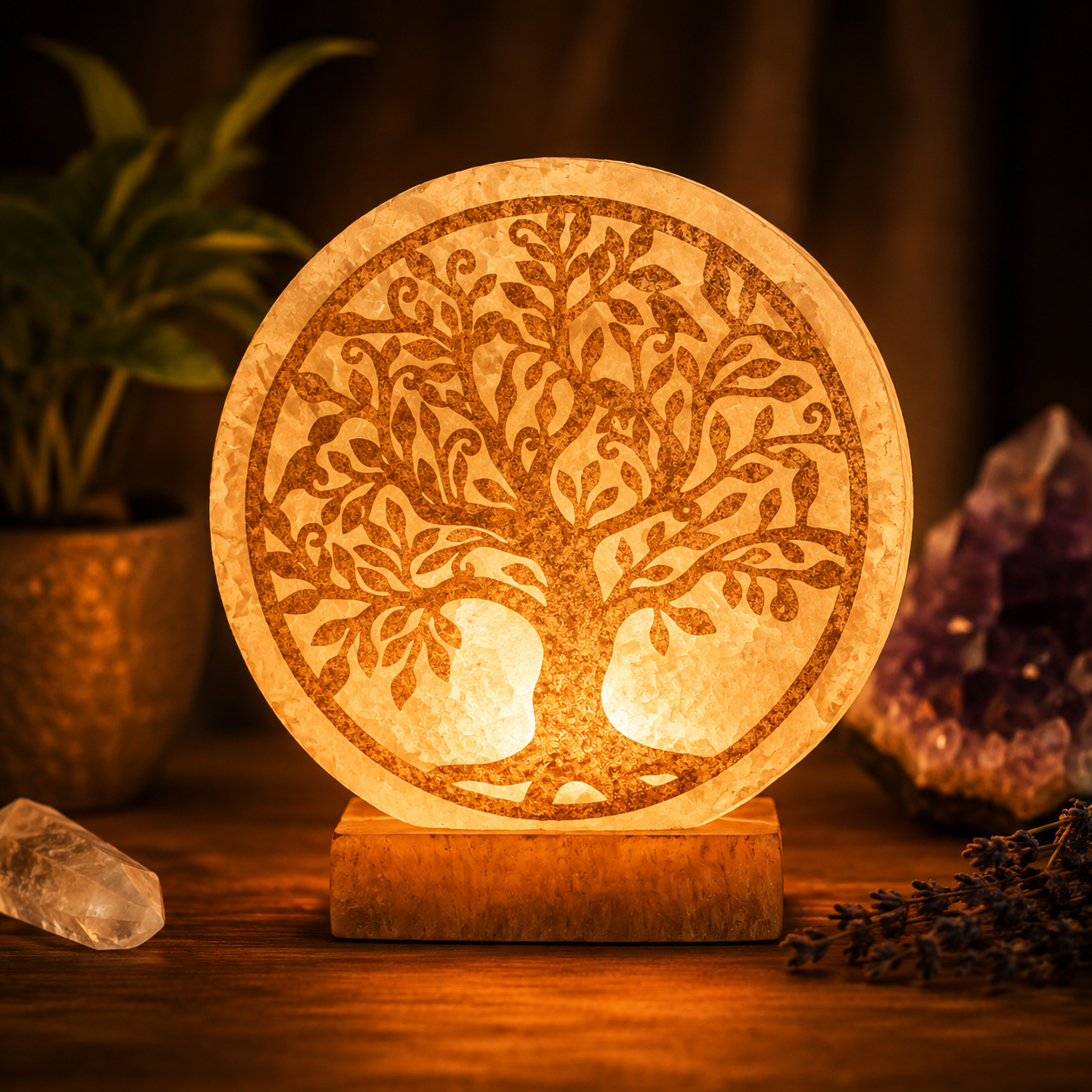 Lampe Sélénite Arbre de Vie 20cm