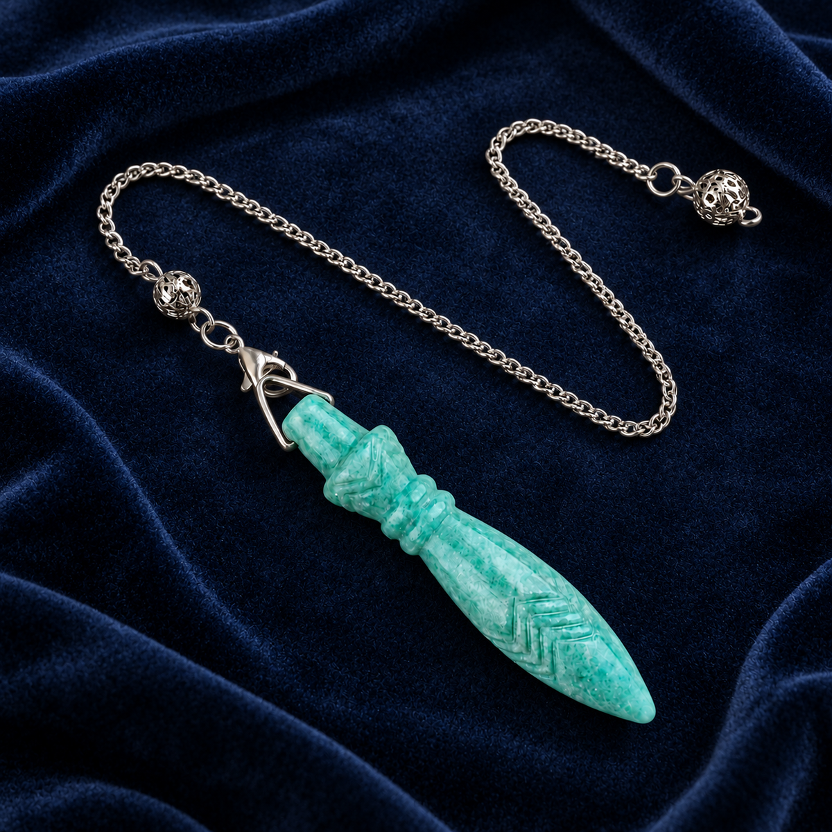 Pendule Thot en Amazonite – L’Oracle des Scribes