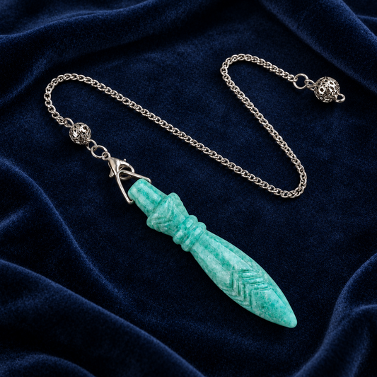 Pendule Thot en Amazonite – L’Oracle des Scribes