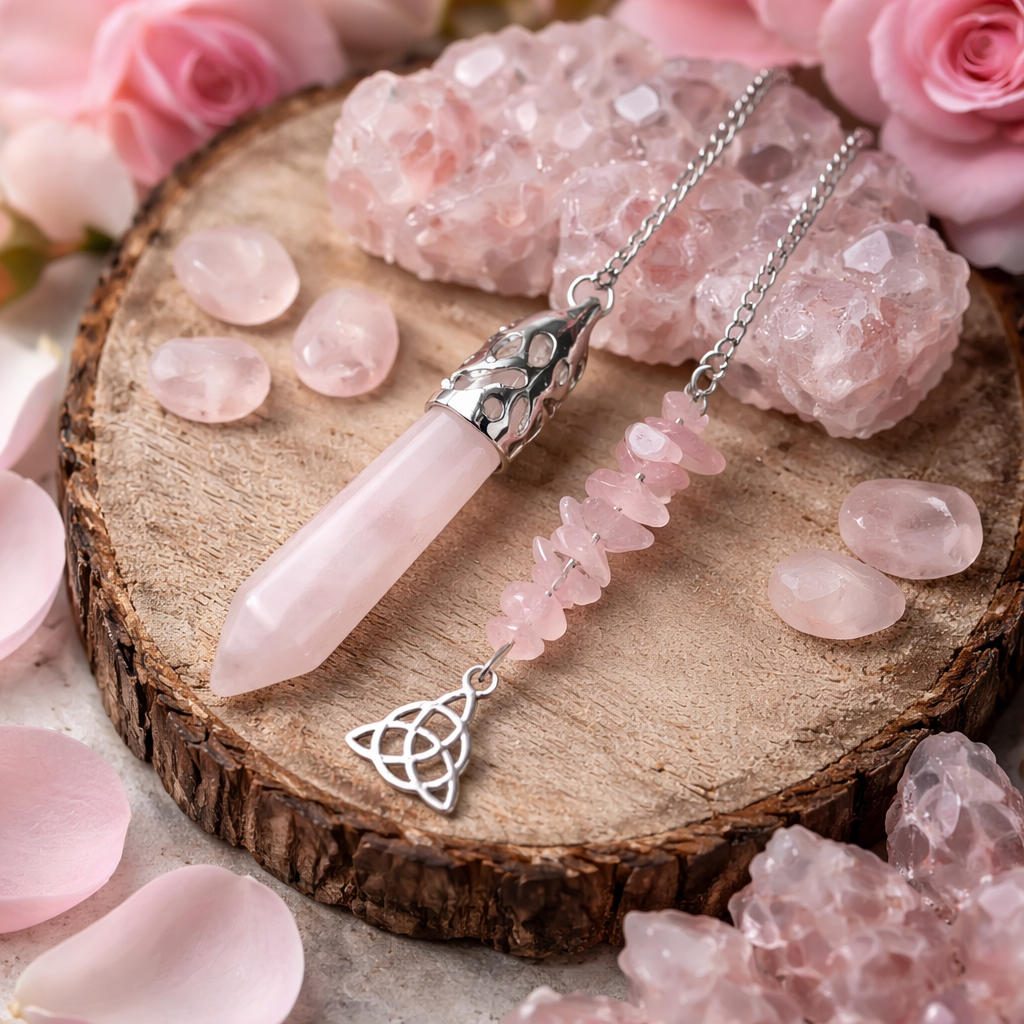 Pendule hexagonal en Quartz Rose